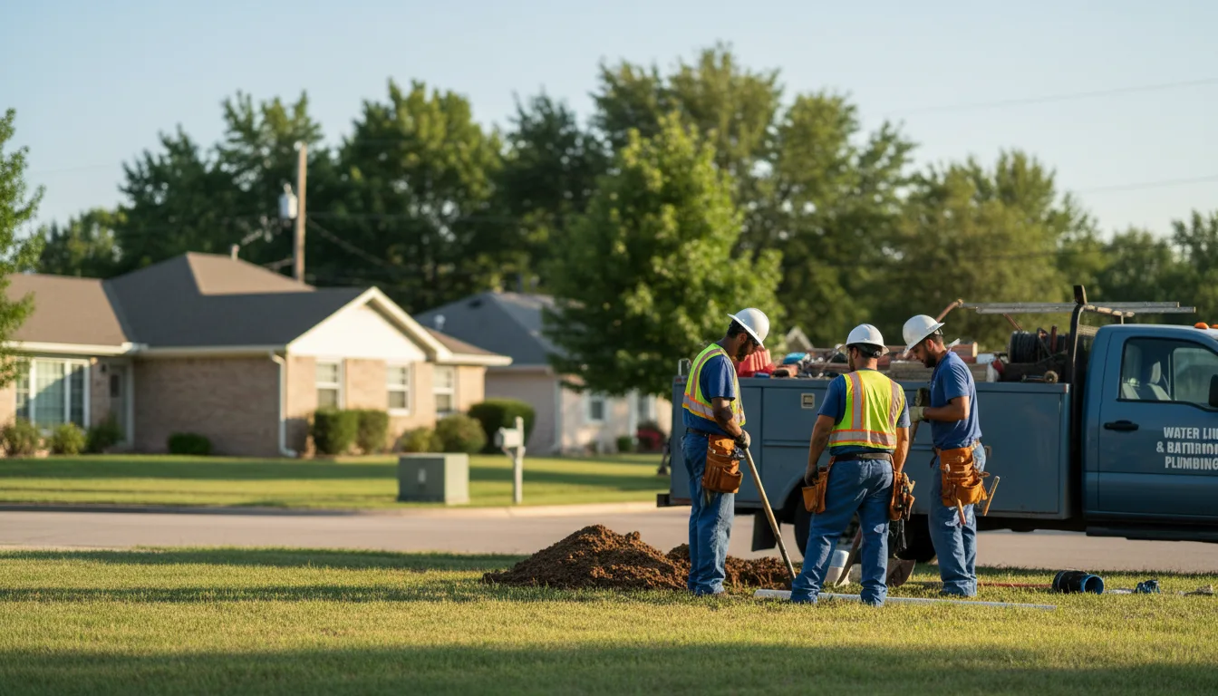 Residential water line and bathroom plumbing service in Rockdale, TX